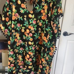 Xhilaration Black Floral Swim Coverup